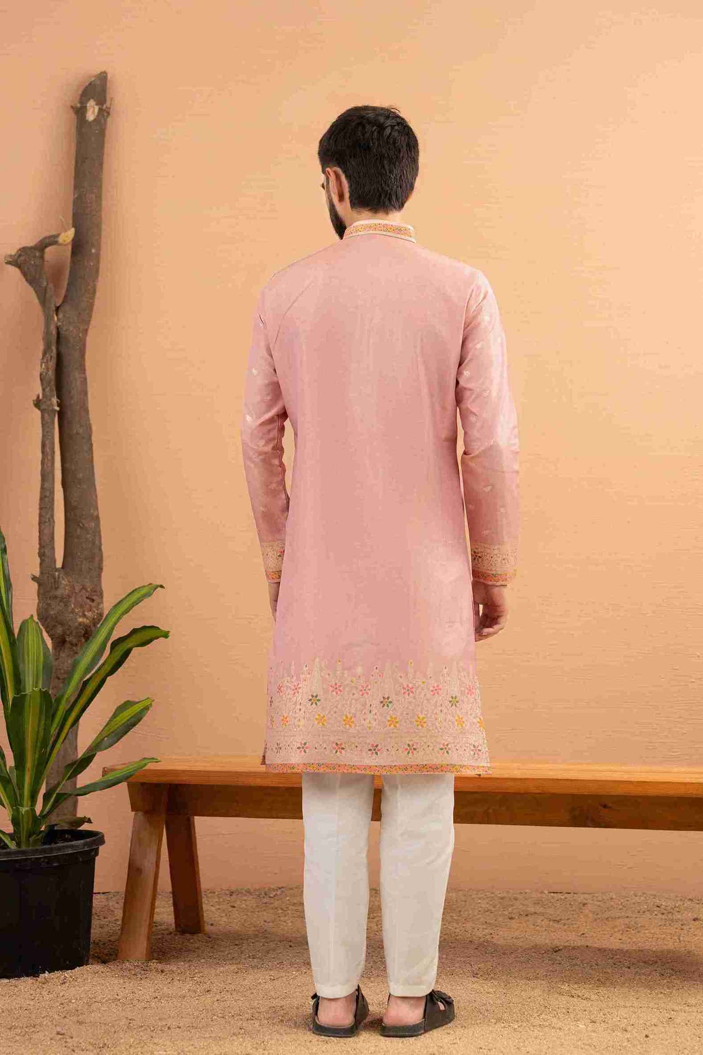 ONION FLOWER PATTERN JACQUARD DESIGNER KURTA