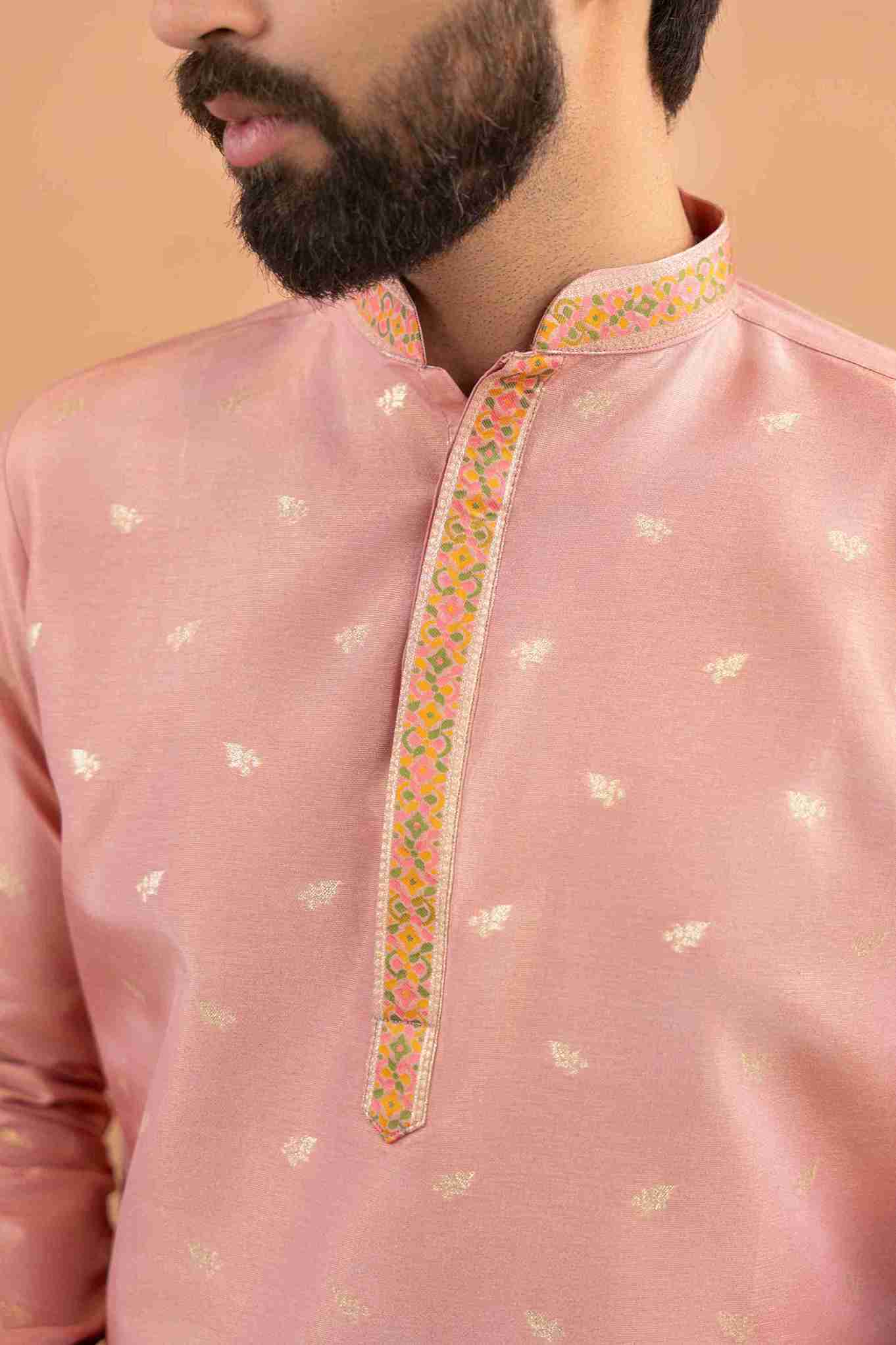 ONION FLOWER PATTERN JACQUARD DESIGNER KURTA