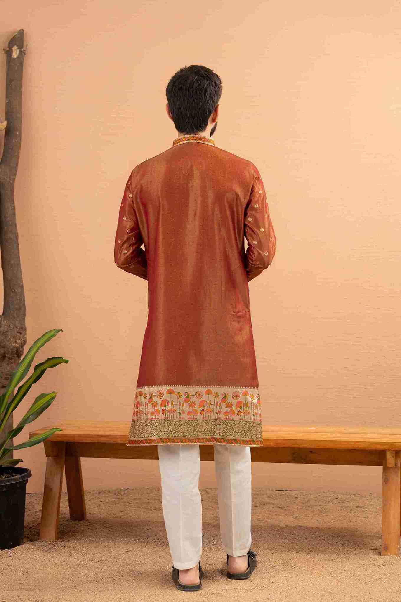 MARUN FLOWERS PAITHANI JACQUARD DESIGNER KURTA