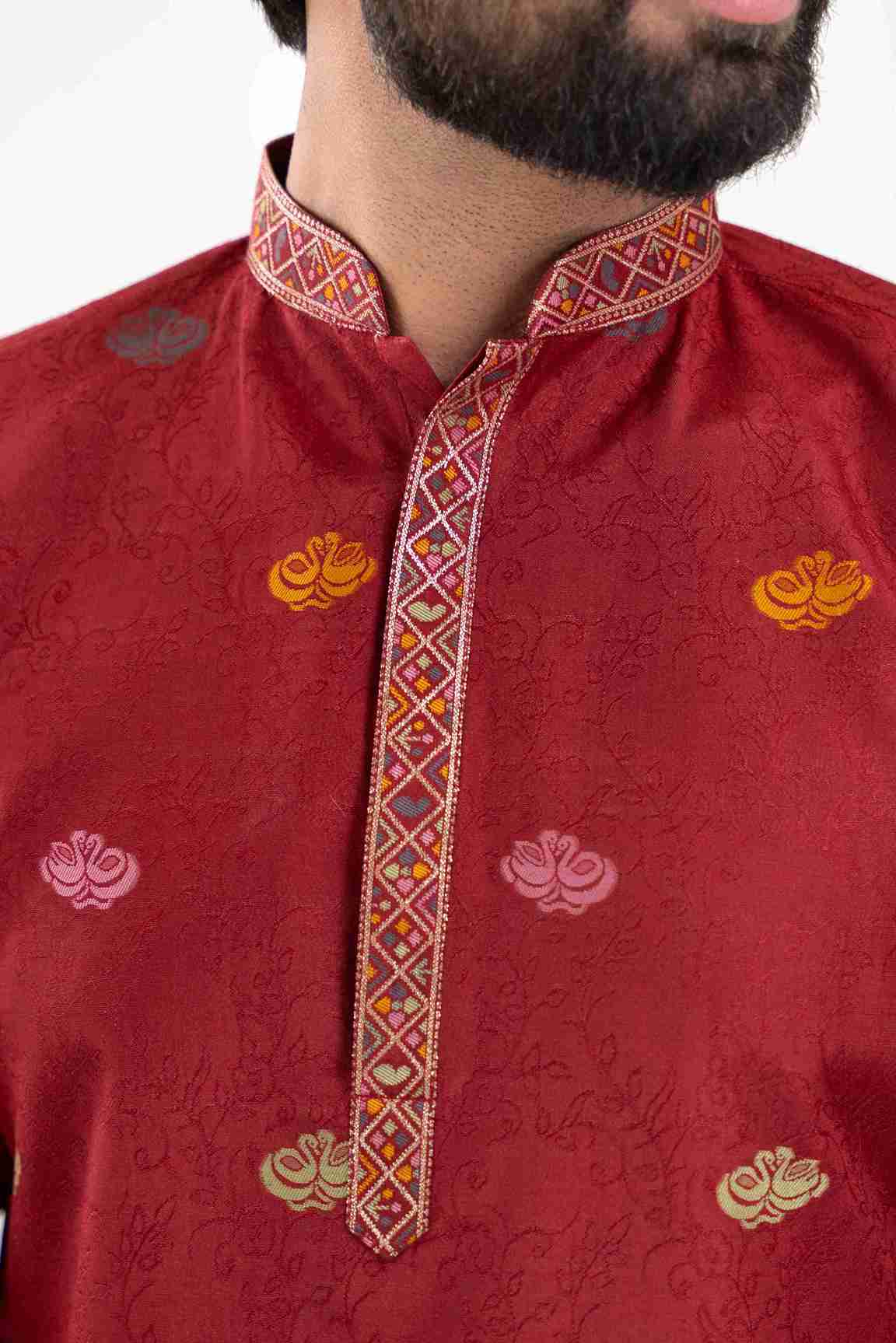MARUN ANIMAL & FLOWER PATTERN JACQUARD DESIGNER KURTA