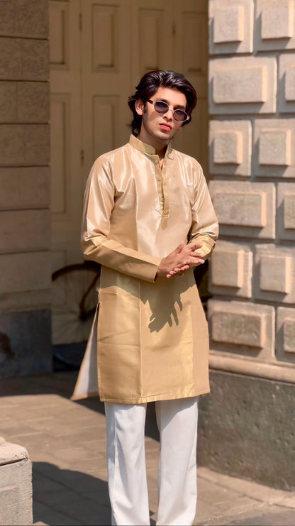 LILAN BANARASI HALF HALF PATTERN JACQUARD DESIGNER KURTA
