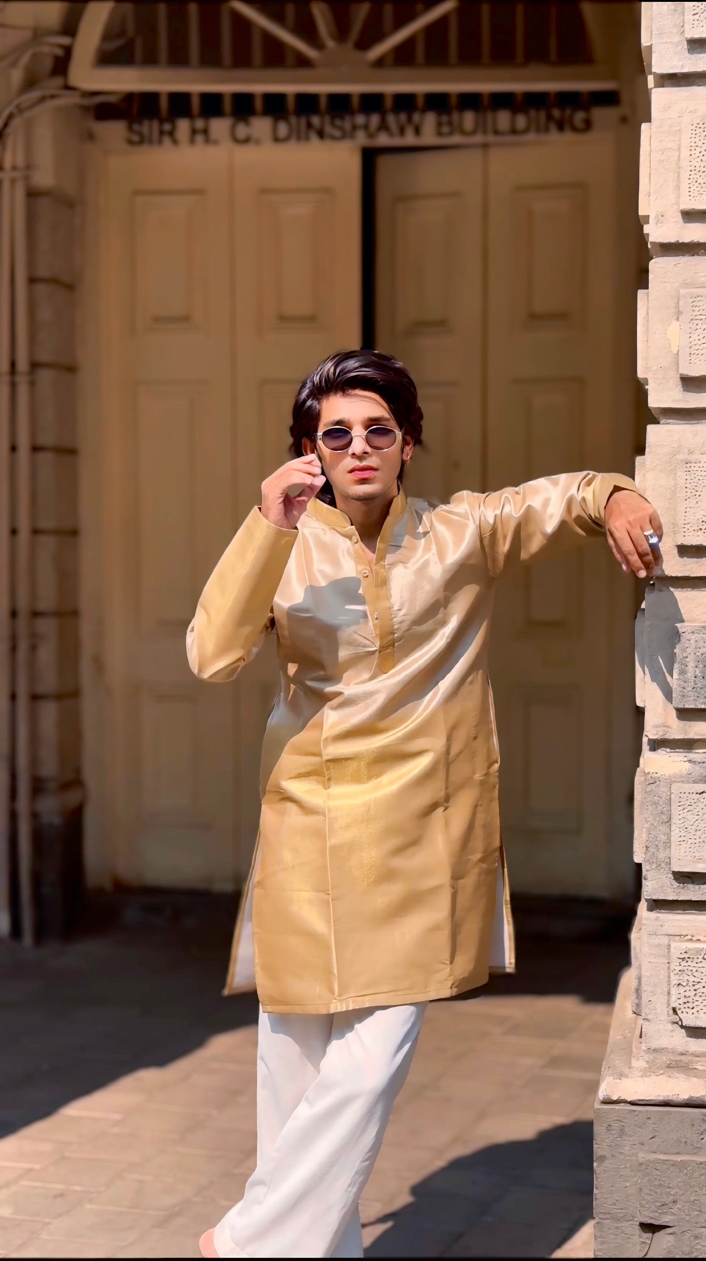 LILAN BANARASI HALF HALF PATTERN JACQUARD DESIGNER KURTA