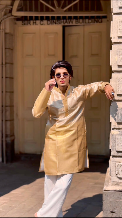 LILAN BANARASI HALF HALF PATTERN JACQUARD DESIGNER KURTA