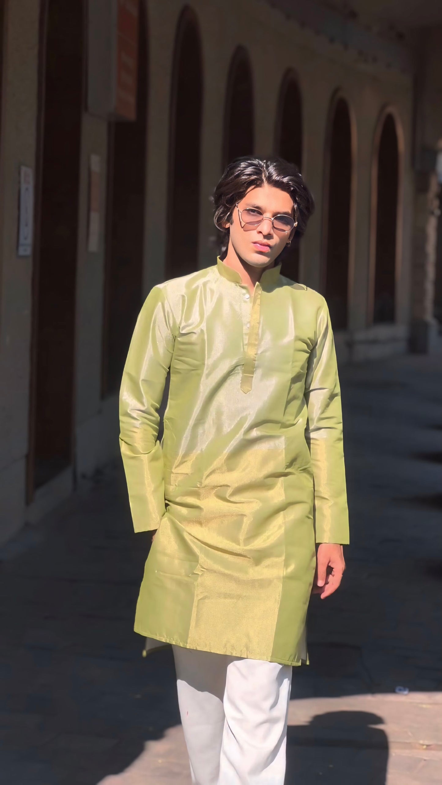 LILAN BANARASI HALF HALF PATTERN JACQUARD DESIGNER KURTA