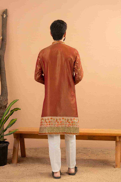 MARUN FLOWERS PAITHANI JACQUARD DESIGNER KURTA