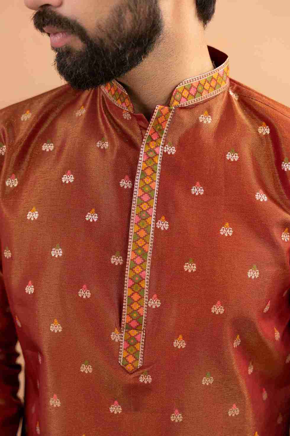 MARUN FLOWERS PAITHANI JACQUARD DESIGNER KURTA