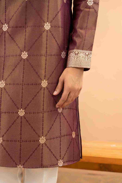 MARUN MONOGRAM FLOWER NECK JACQUARD DESIGNER KURTA
