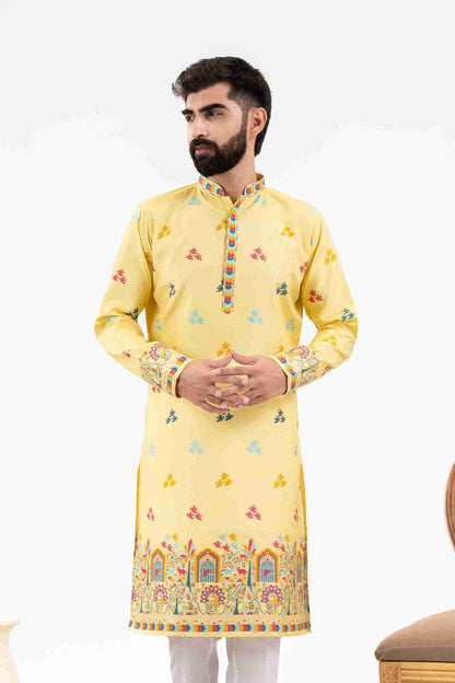 YELLOW BIRDS HOUSE JACQUARD DESIGNER KURTA