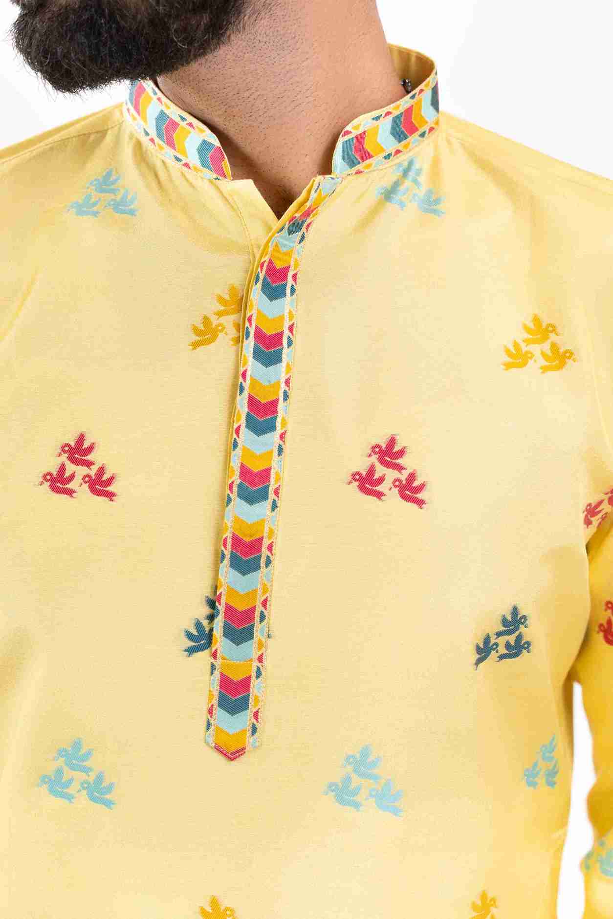 YELLOW BIRDS HOUSE JACQUARD DESIGNER KURTA