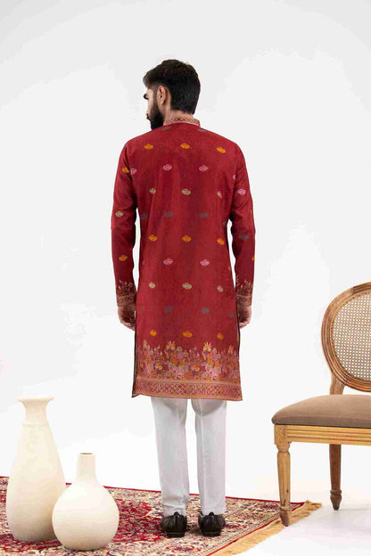 MARUN ANIMAL & FLOWER PATTERN JACQUARD DESIGNER KURTA