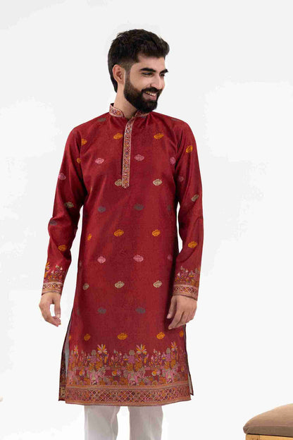 MARUN ANIMAL & FLOWER PATTERN JACQUARD DESIGNER KURTA