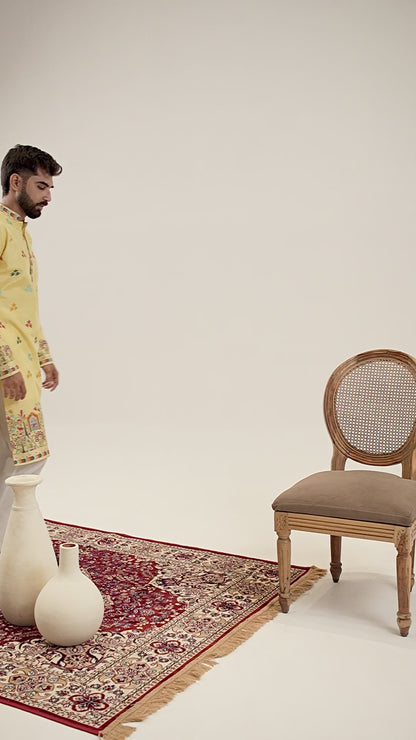YELLOW BIRDS HOUSE JACQUARD DESIGNER KURTA
